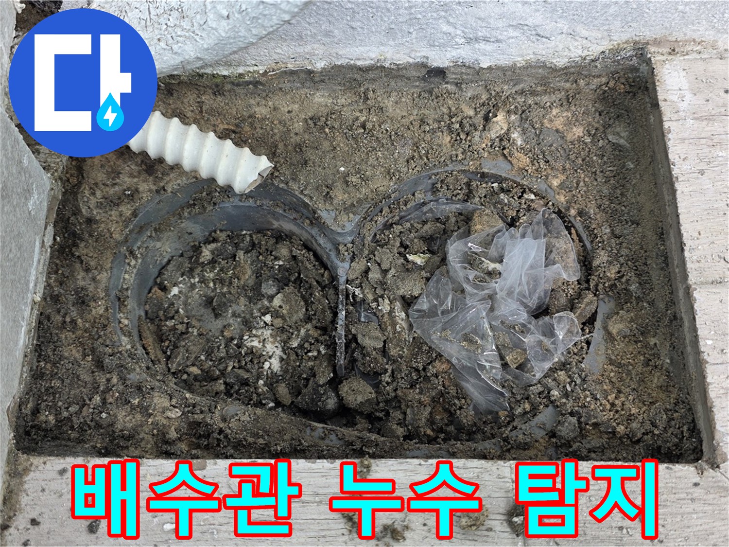 노원구 중계동 청구3차 아파트에서 배수관 누수 탐지 작업을 하고 있습니다 - 정확한 탐지로 누수 문제 해결!