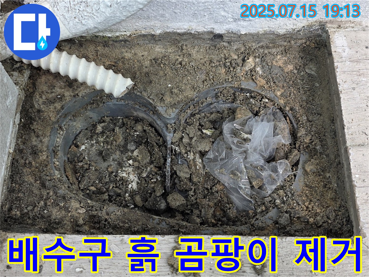 중계3동 청구3차 아파트 베란다 배수구 - 흙과 곰팡이, 건강 위협 해결