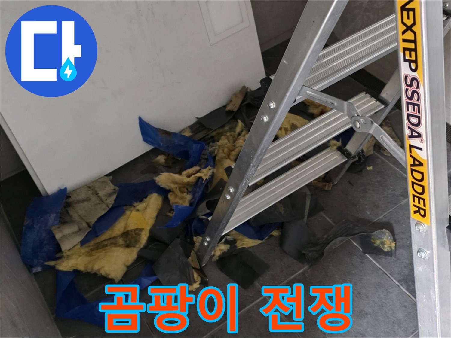 노원구 중계동 라이프청구신동아 아파트 누수 - 젖은 단열재와 곰팡이