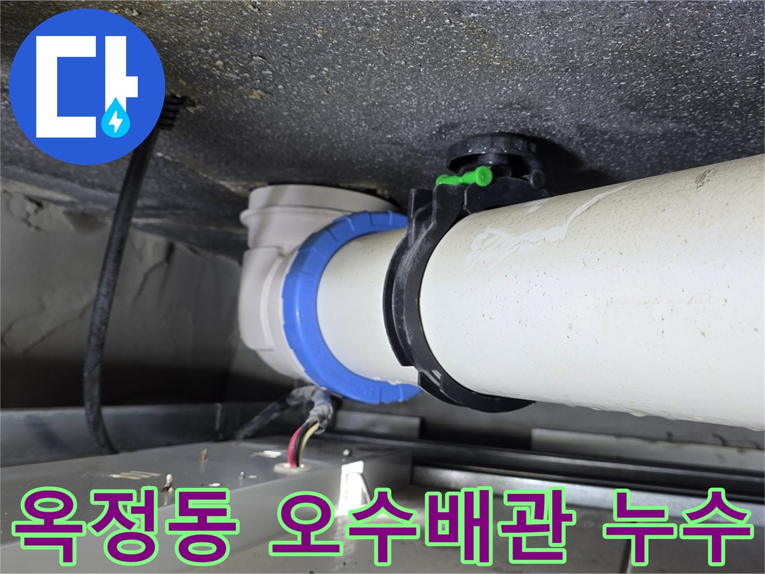 옥정동 오수배관 누수 현장 - 곰팡이와 악취 유발, 천장 손상 및 층간 생활 불편 초래 가능성
