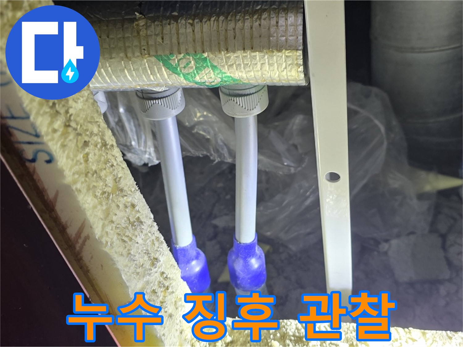 삼숭동 양주자이 아파트 누수 - 배관 연결 부속 주변 누수 징후 면밀히 관찰
