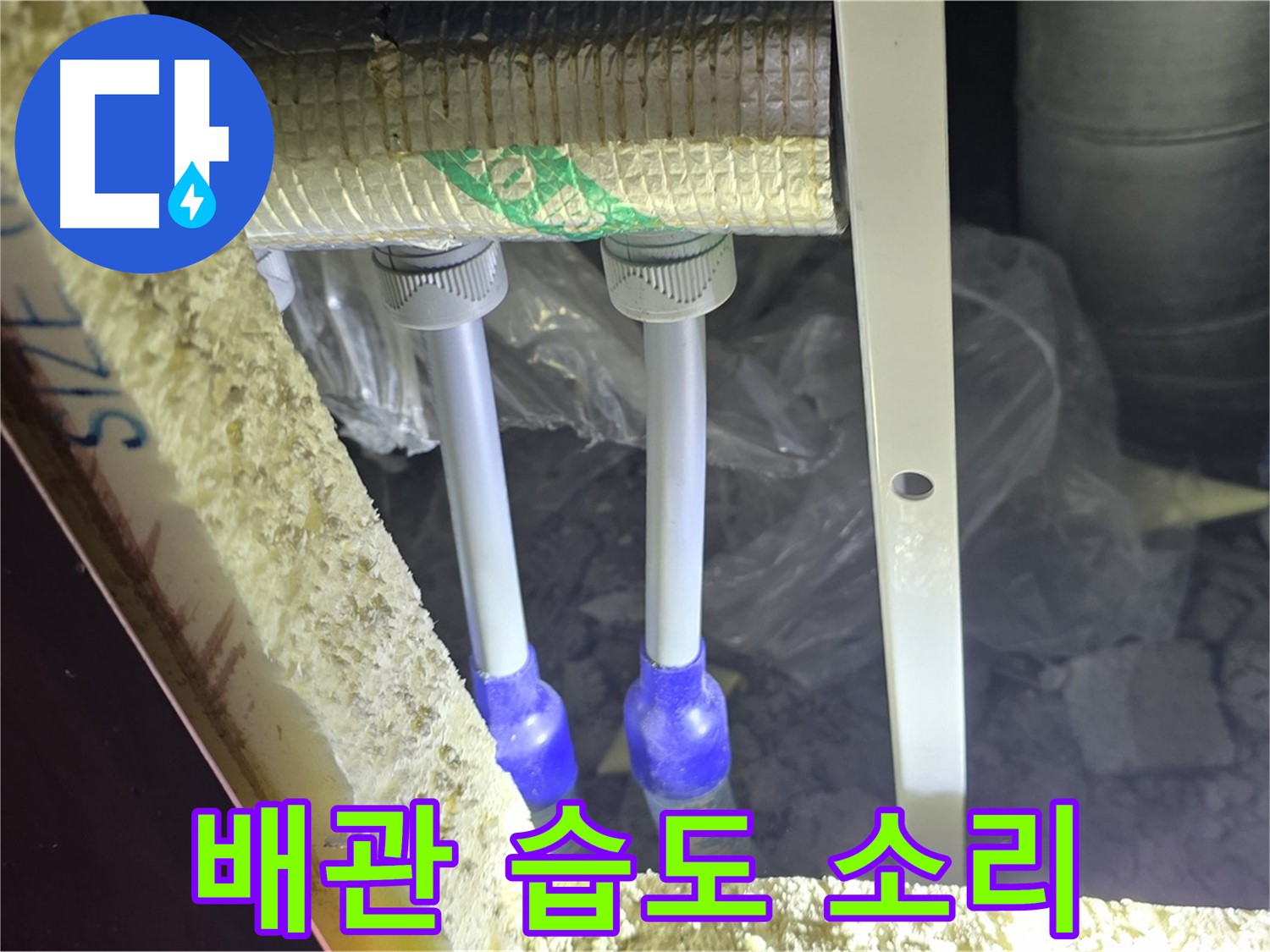 양주 자이 아파트 누수 - 배관 연결 부위 주변 습도 변화 및 물 떨어지는 소리 주의 깊게 청취