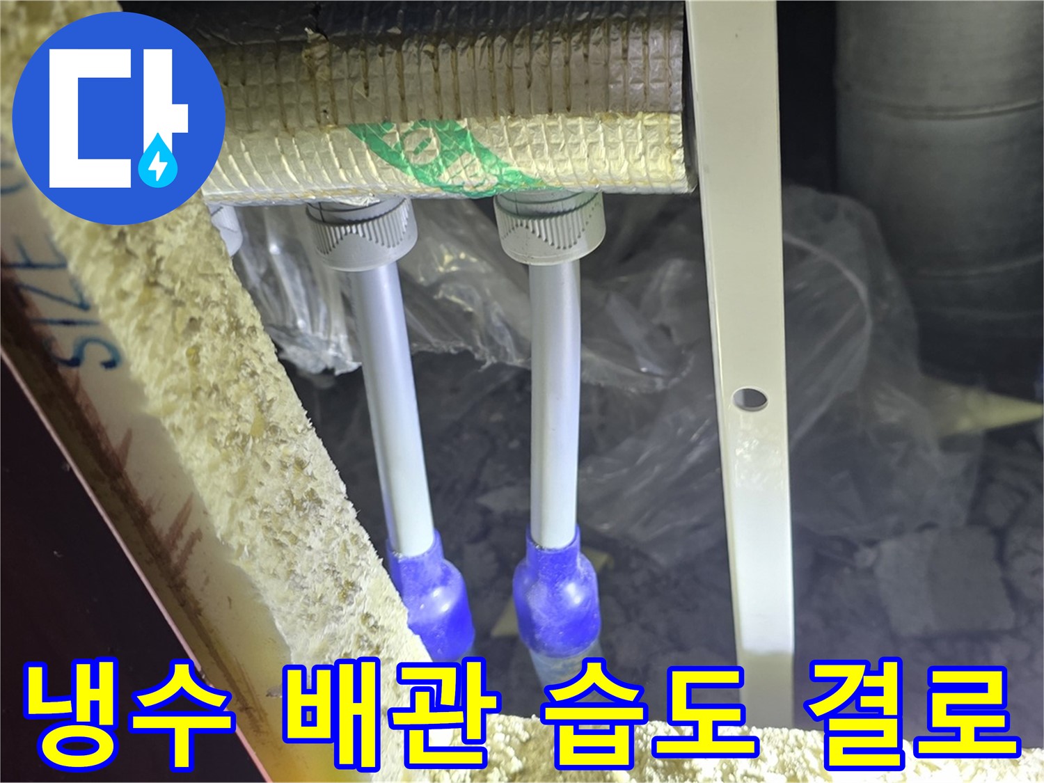 양주시 삼숭동 누수 - 냉수 배관 연결 부위 주변 습도 변화 및 결로 현상 관찰