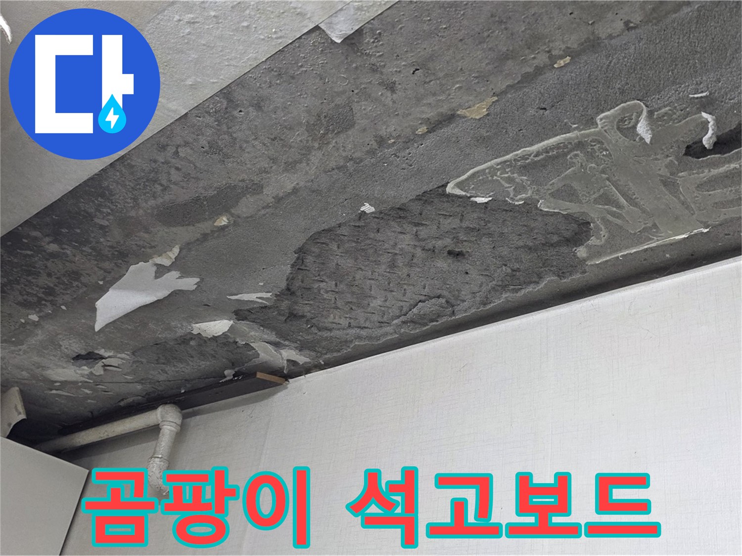 구갈동 14번지 천장 누수 - 곰팡이 핀 석고보드 교체 및 방수 시공, 건강한 공간으로