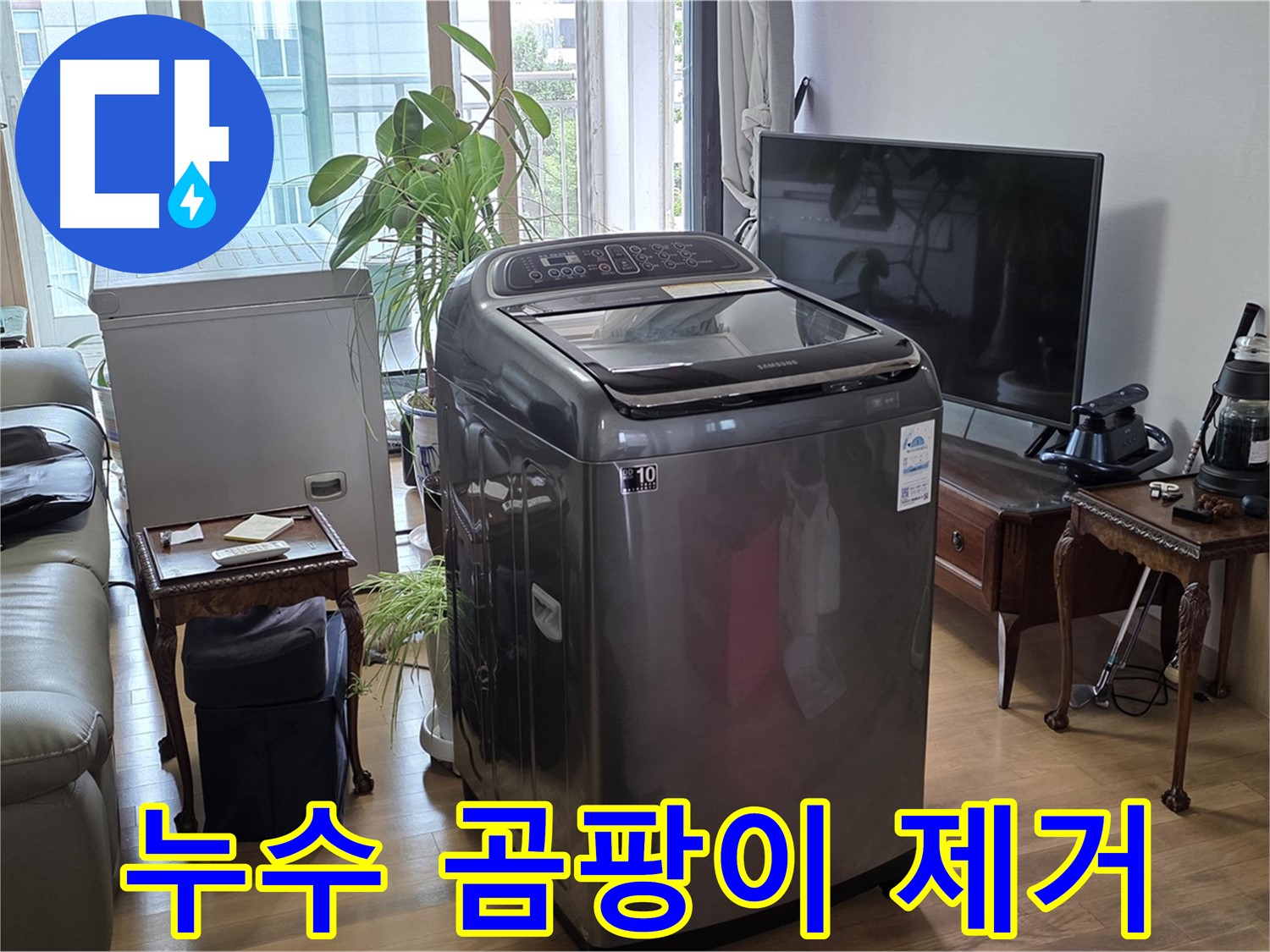 서교동 누수 해결 및 세탁기 주변 곰팡이 제거 - 쾌적한 환경으로 개선