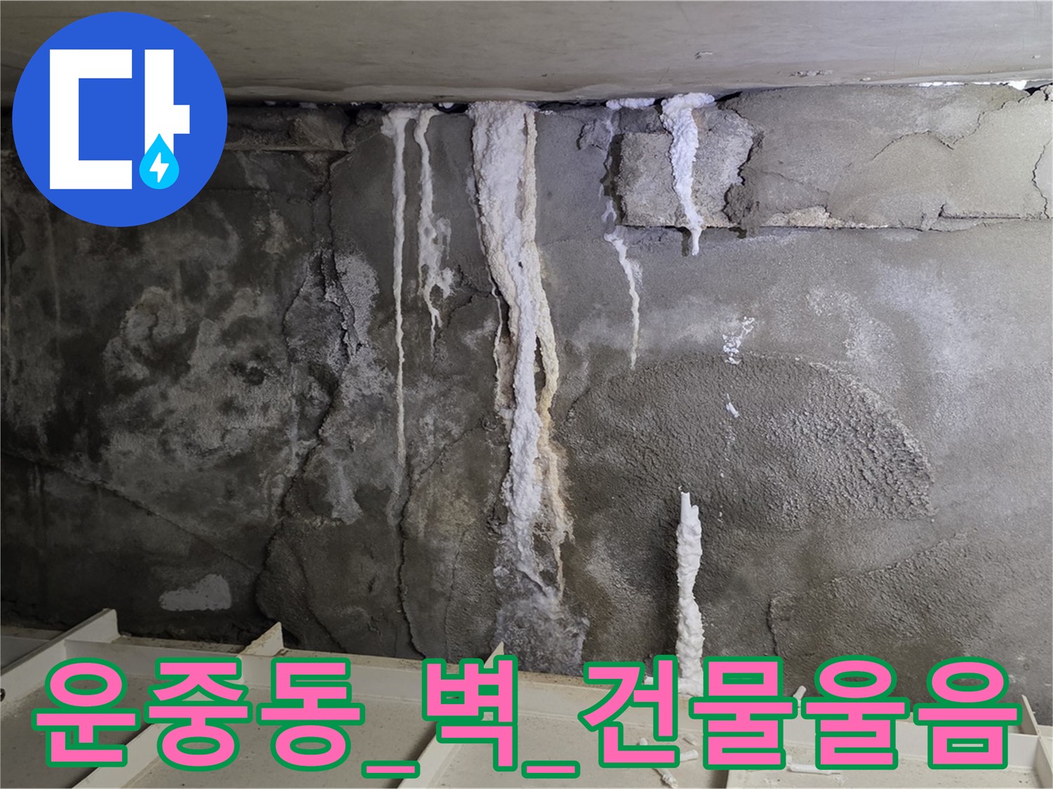 운중동 콘크리트 벽 - 석회수 눈물, 건물 전체가 울고 있어요