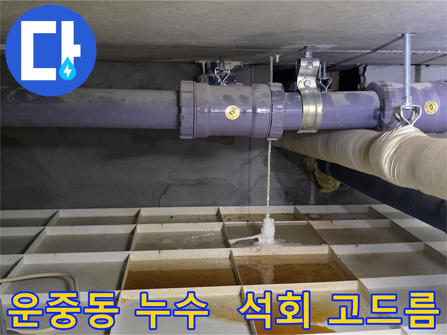 운중동 하수 배관 누수로 인한 석회 고드름 - 누수 발생 원인과 해결의 중요성