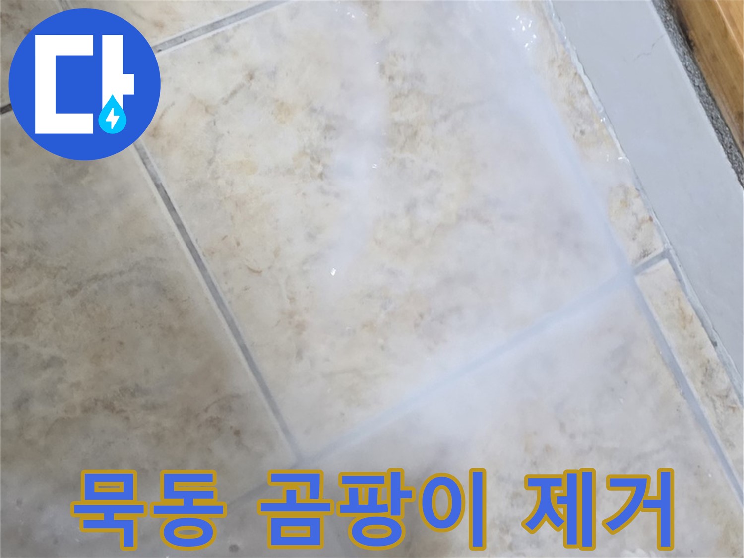 타일 사이 백시멘트 - 곰팡이 제거 후 - 누수 방지 시공