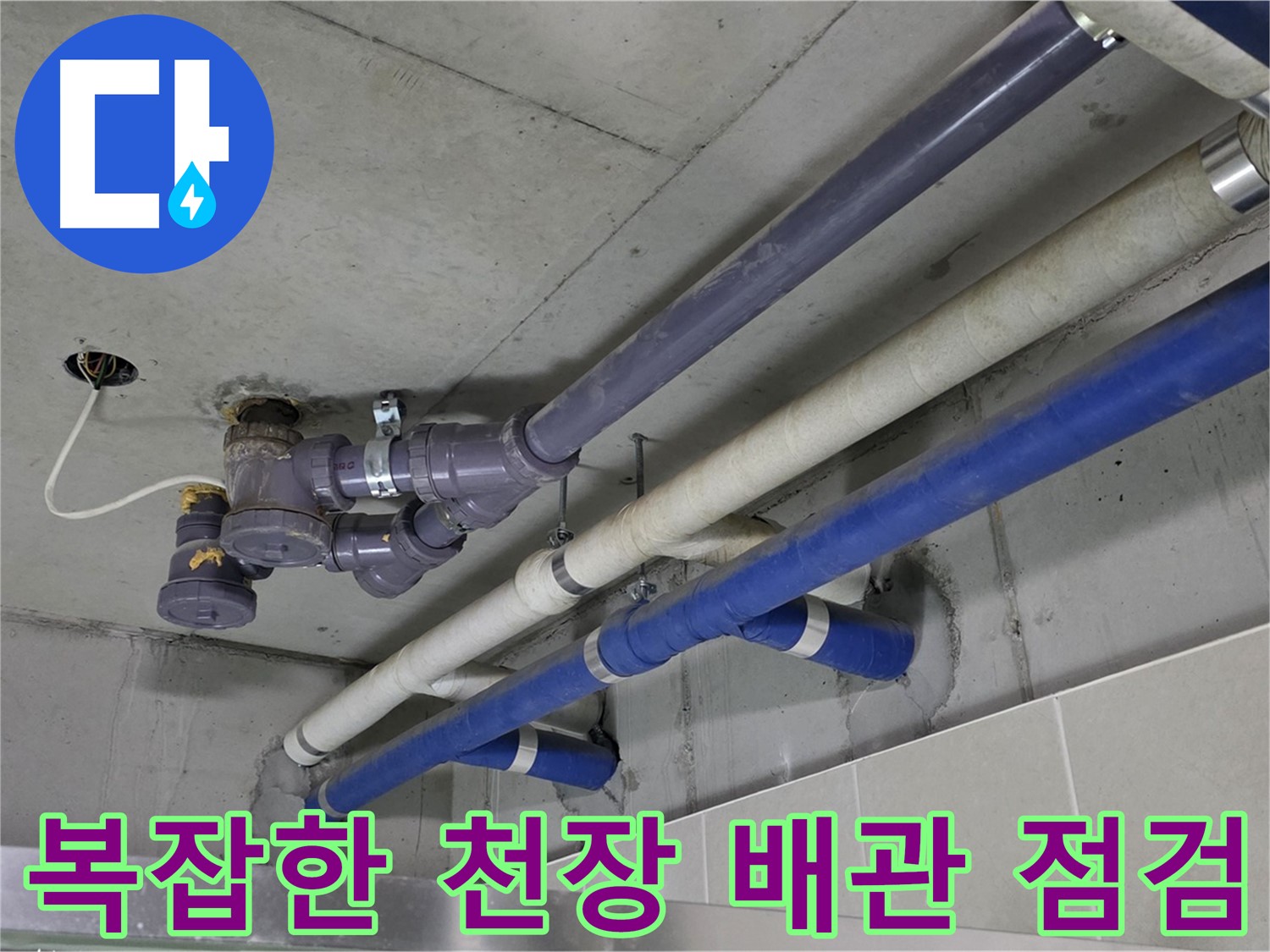 분당 운중동 상가 복잡한 천장 배관 점검 - 꼼꼼한 확인과 완벽한 해결
