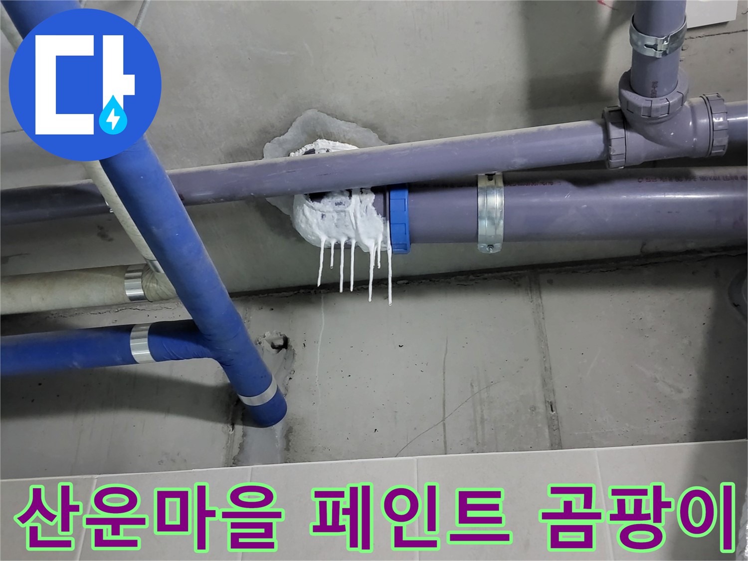 산운마을 하수 누수 - 페인트 변색과 곰팡이