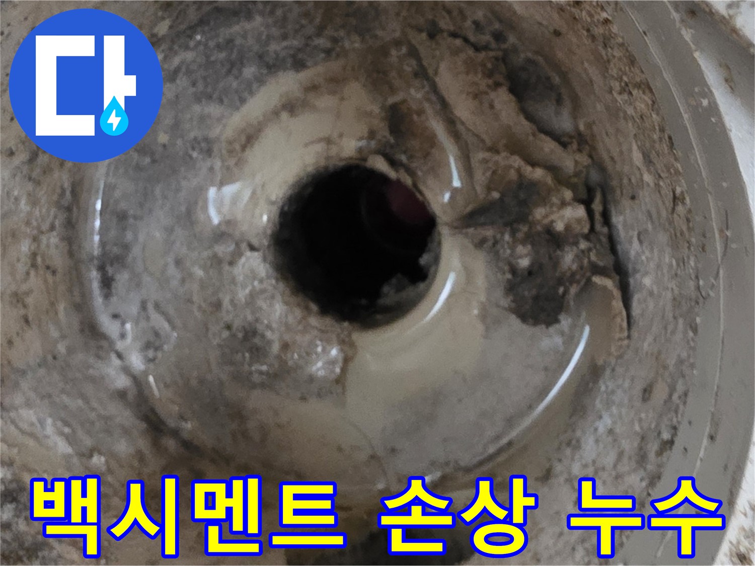 포천시 일동면 기산베스트빌 아파트 - 베란다 배수구 주변 백시멘트 손상, 누수 가능성 확인!
