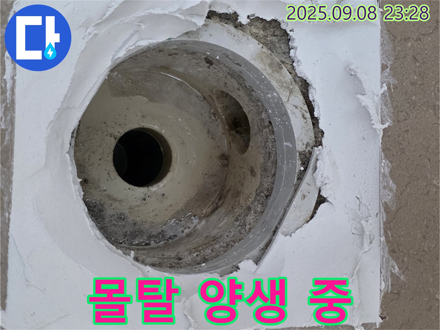 포천시 일동면 운악청계로 - 배수구 주변 몰탈 양생하며 건조 중