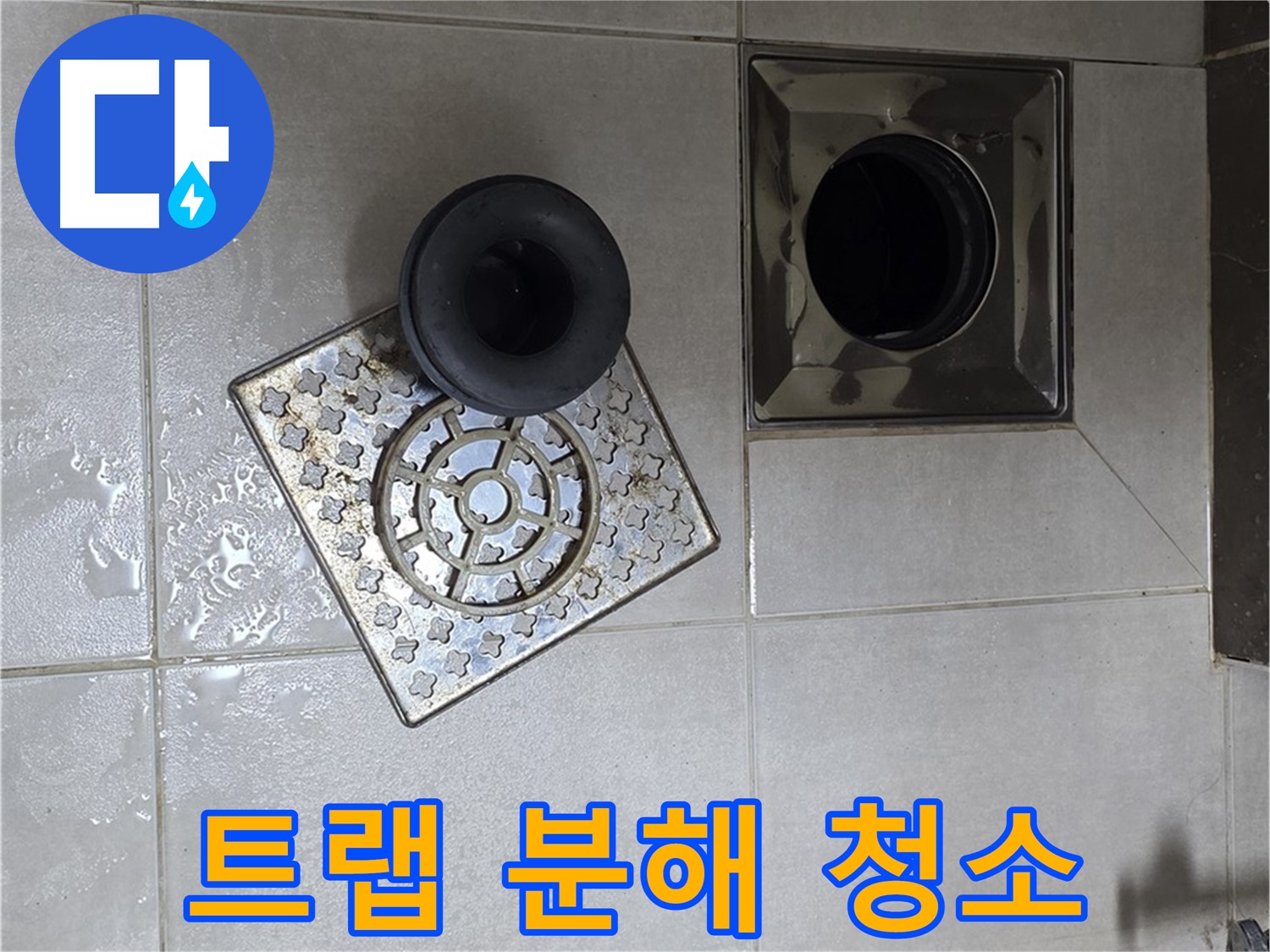 옥정 율정마을 아파트 욕실 배수구 트랩 분해 청소 - 꼼꼼하게 이물질 제거