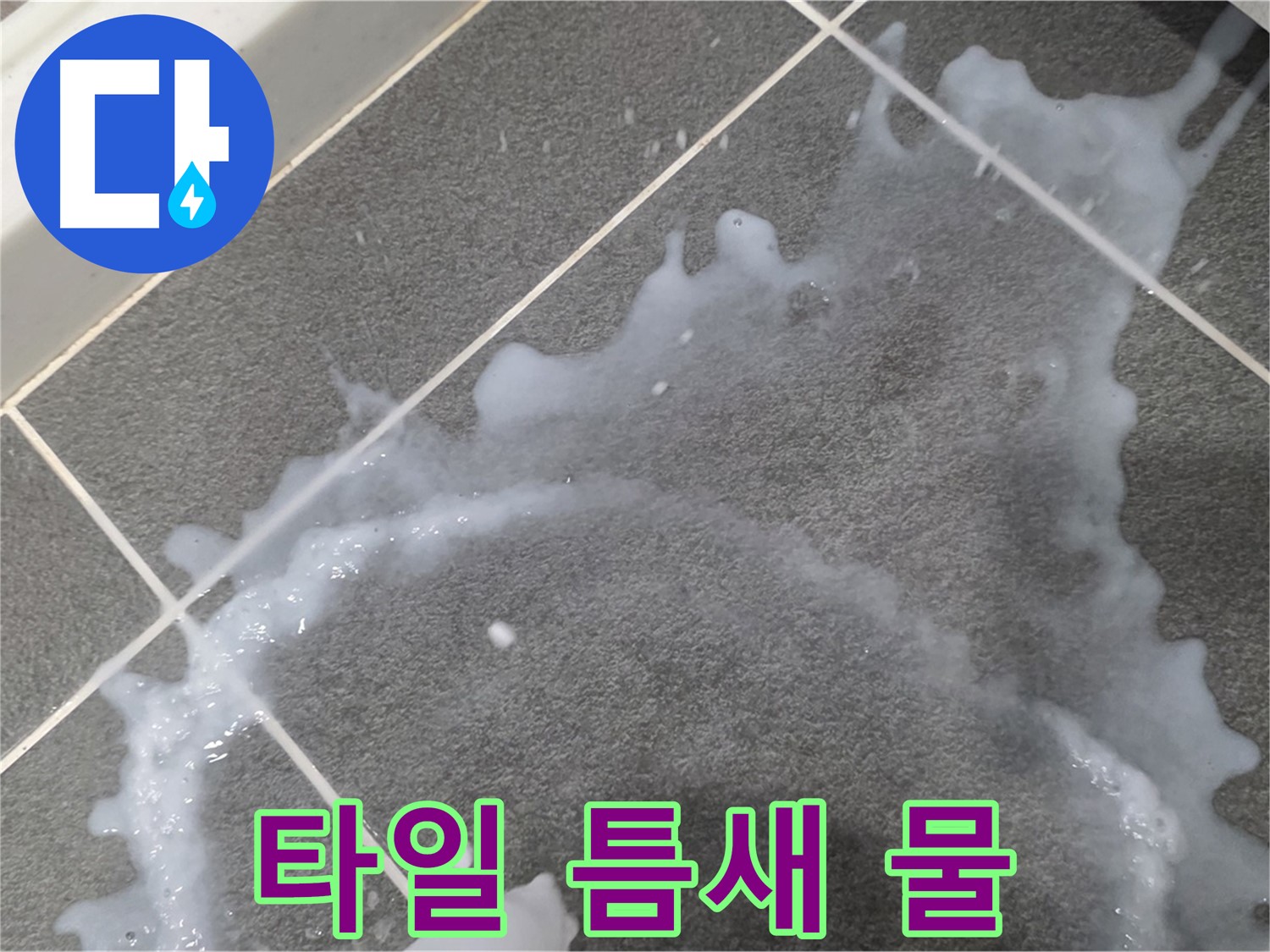 파주시 동패동 아파트 타일 틈새에서 발견된 물 - 전문 장비를 이용해 정확한 누수 위치를 탐지하고 해결합니다.