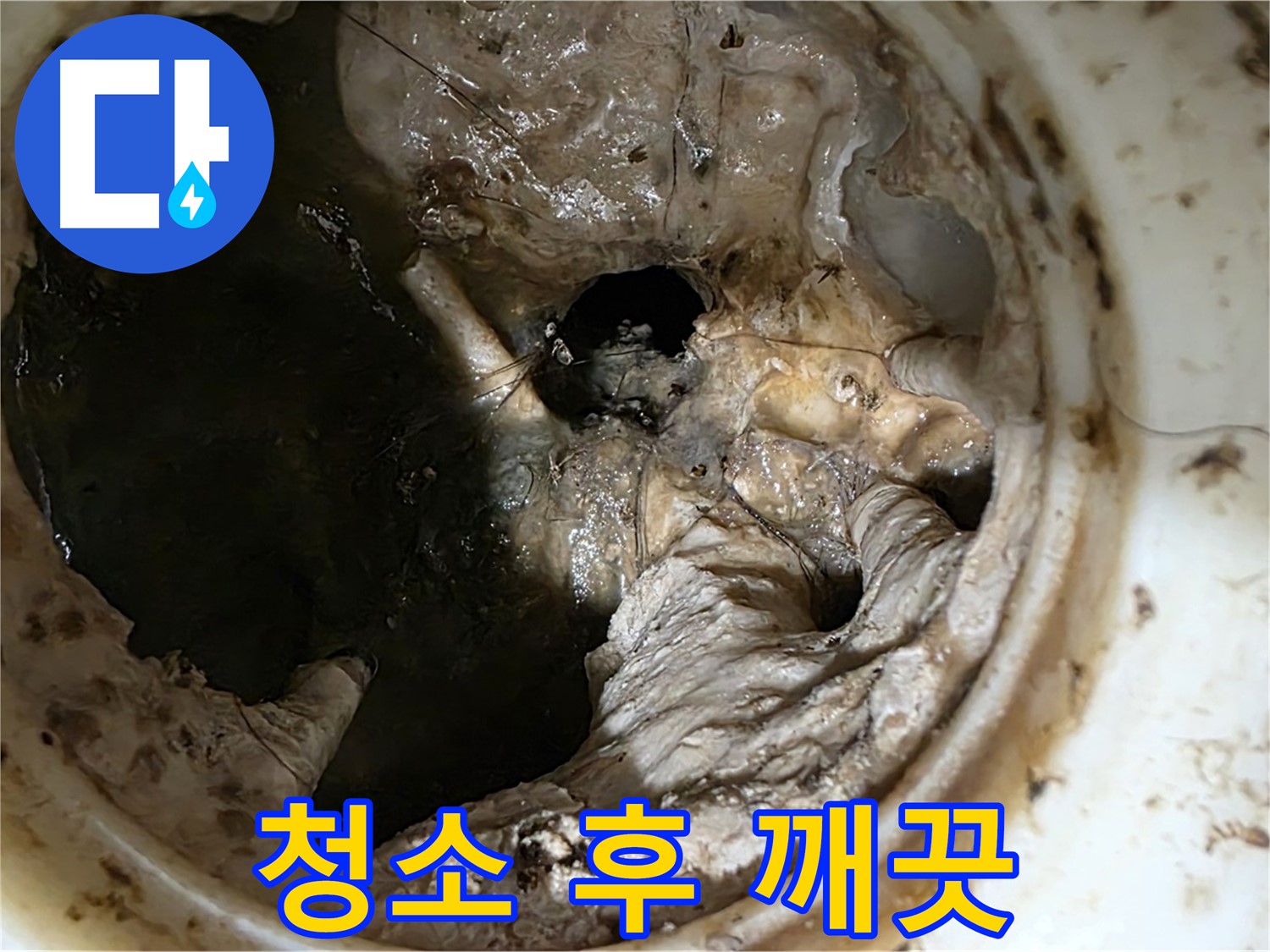 노원구 중계동 현대5차 211동 아파트 - 싱크대 배수구 청소 후 완벽하게 깨끗해진 모습