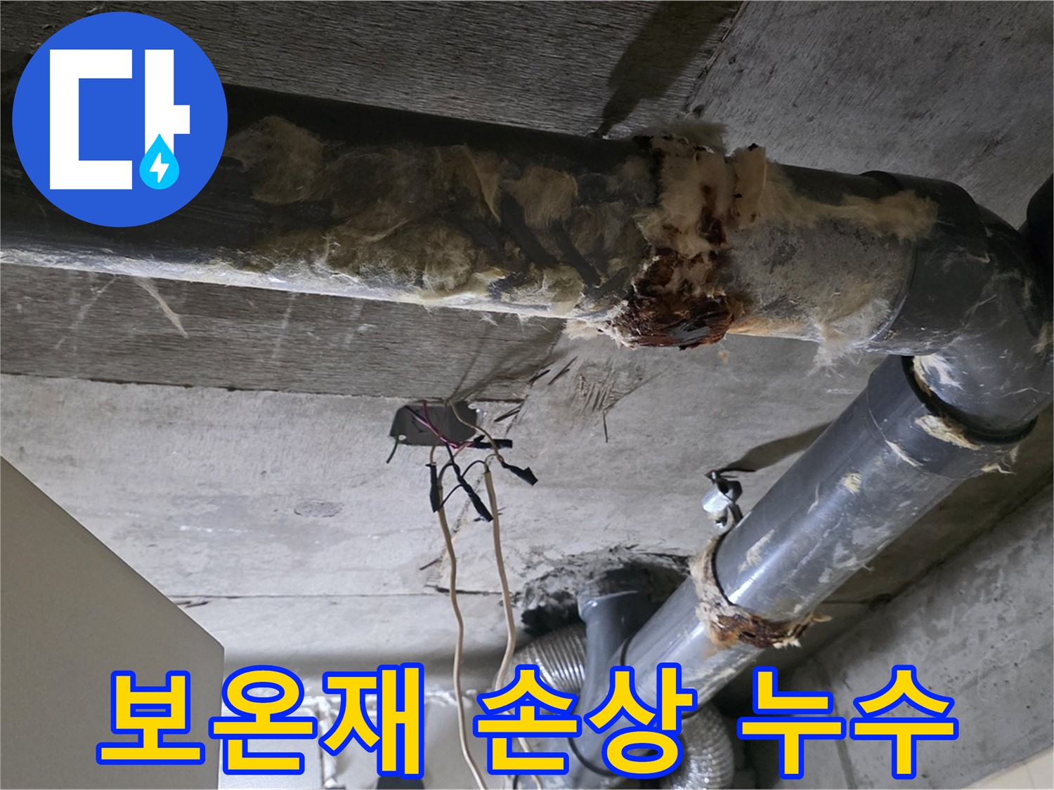 새절역 현대아파트 누수 - 오수 배관 보온재 손상 및 심각한 누수