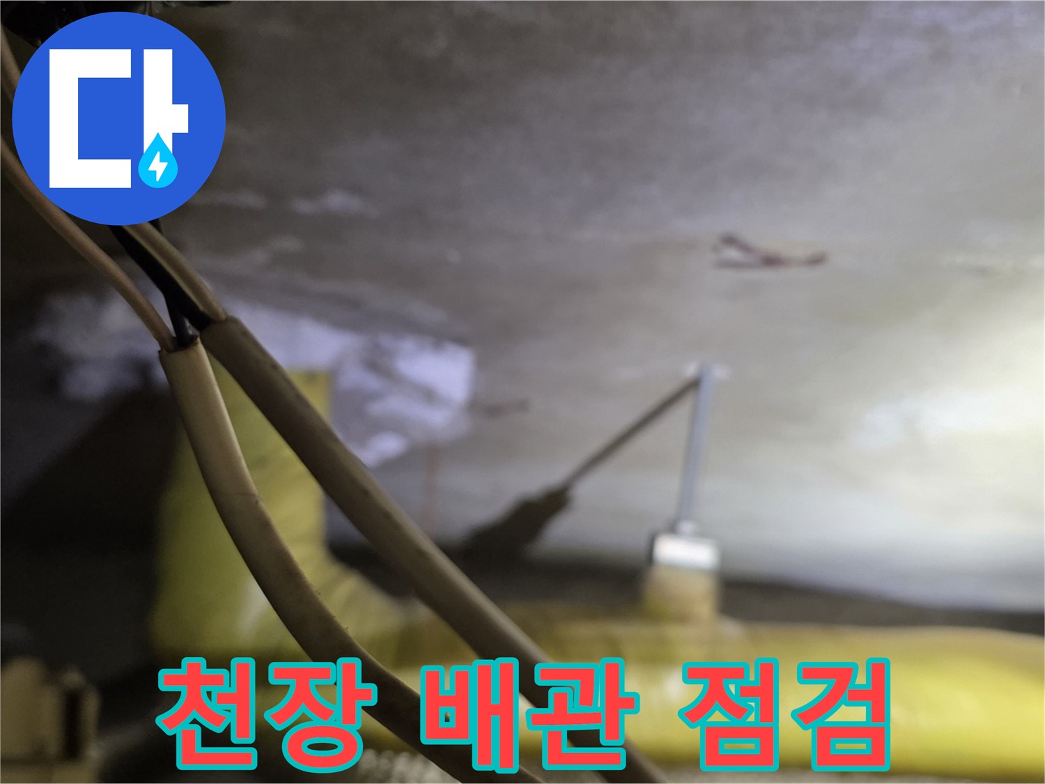 새절역 현대아파트 천장 누수 - 천장 내부 배관 상태 점검 중