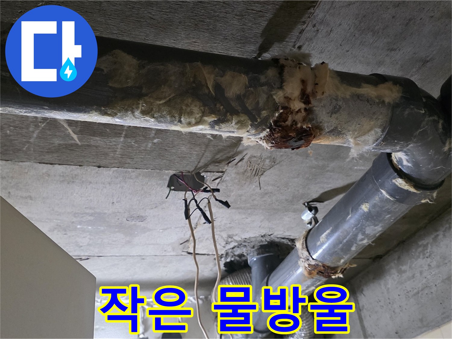 신사동 현대아파트 누수 - 오수 배관 연결부 작은 물방울 누수