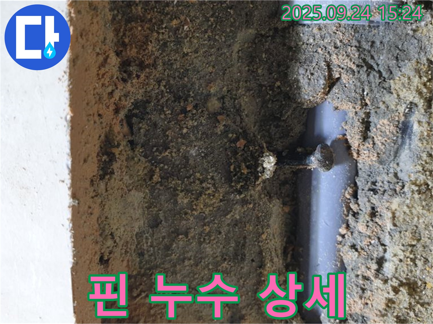장암동 누수 현장 - 핀 때문에 발생한 누수, 합리적인 비용으로 완벽 해결!