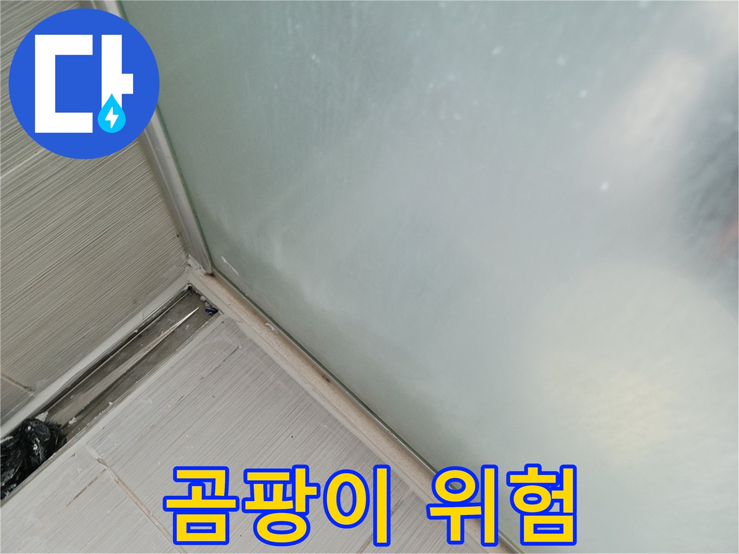 샤워부스 누수 - 곰팡이 핀 실리콘 - 건강 적신호