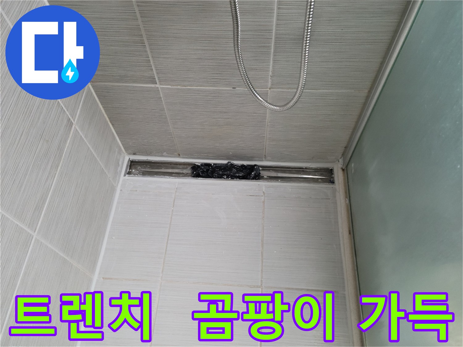 샤워부스 트렌치 - 곰팡이 가득! 누수 의심