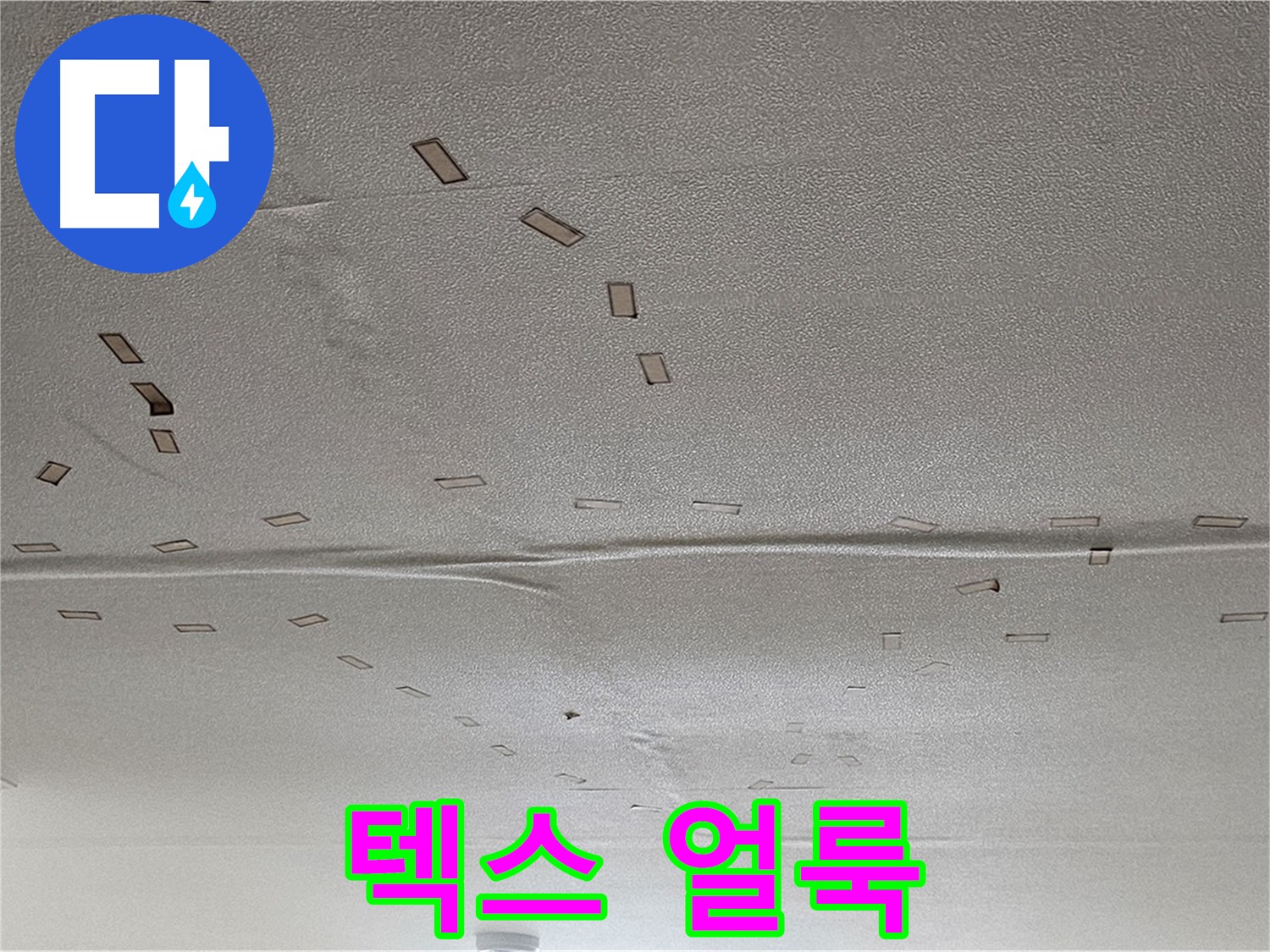 현대시티 아파트 - 천장 텍스 얼룩 - 긴급 누수 탐지 및 텍스 교체