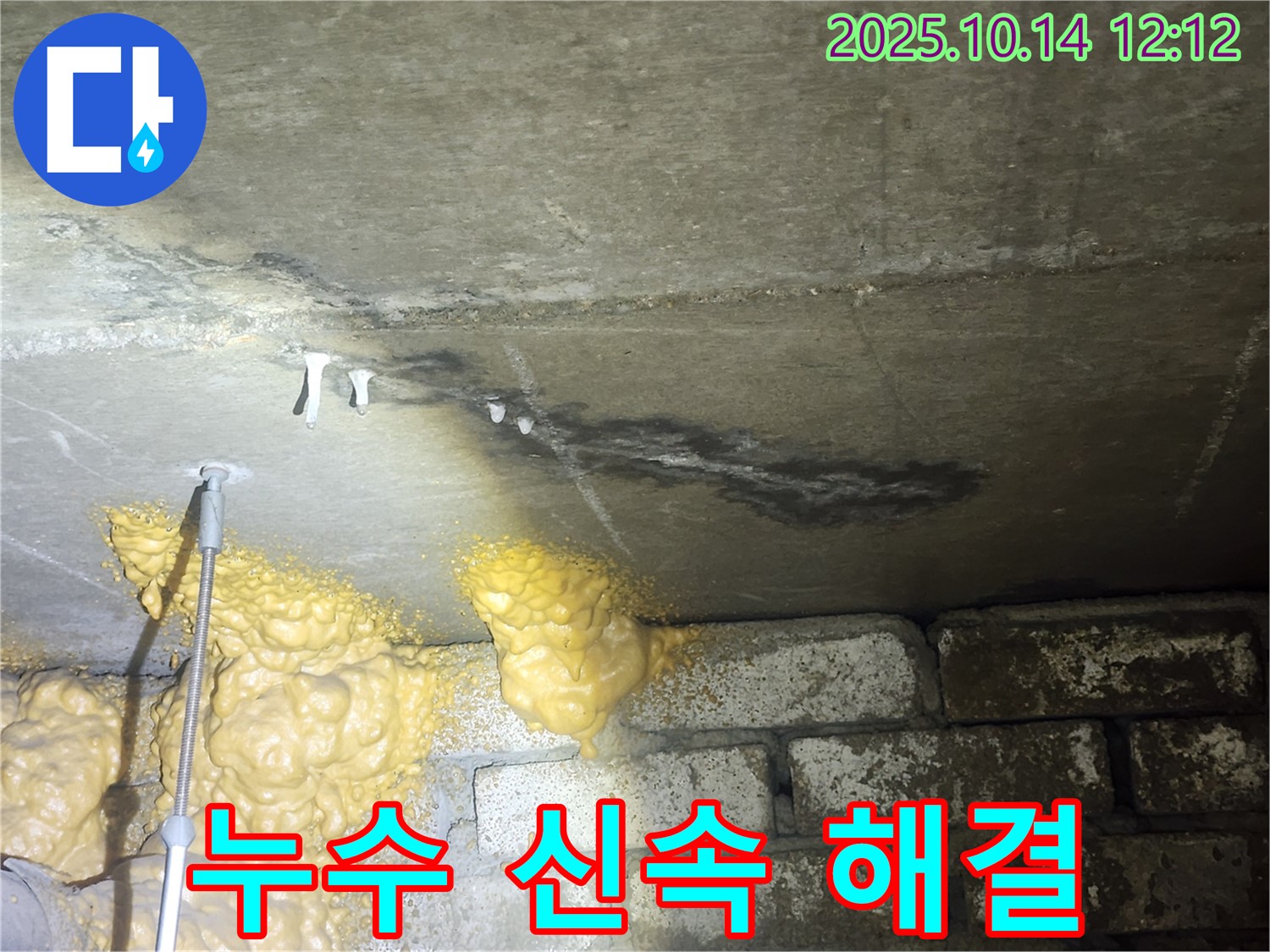 당산 래미안1차 아파트 누수 - 석회 고드름과 젖은 슬라브층 문제 신속하게 해결