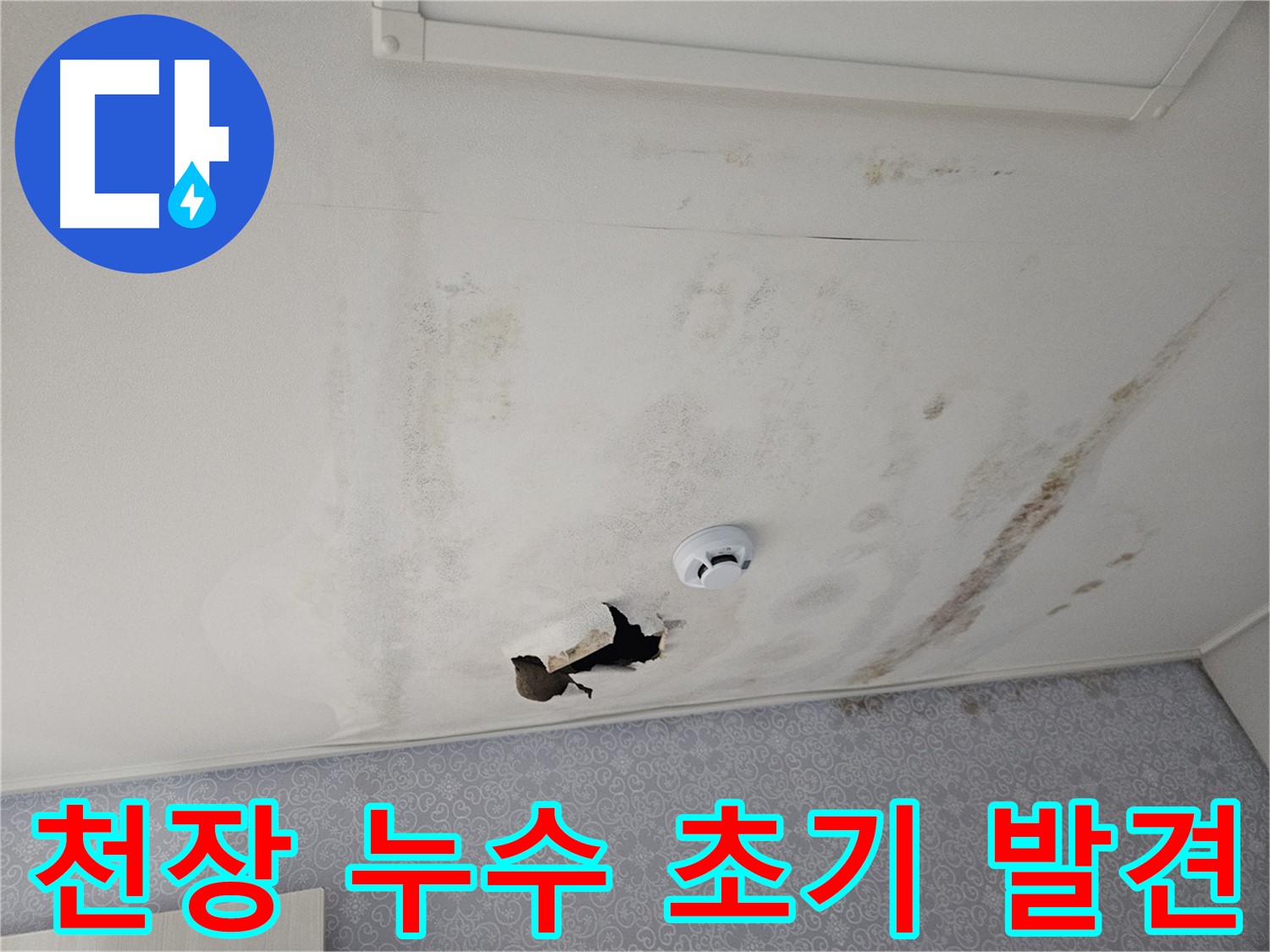 천호동 강동리버스타운 아파트 천장 누수 - 누수 초기 발견으로 빠른 대처가 가능한 상황