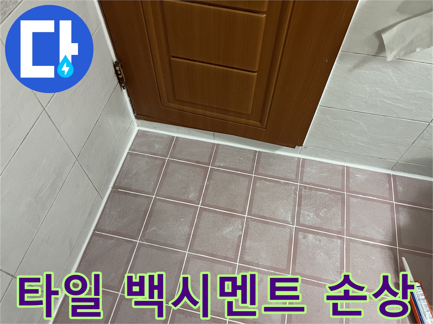 금천구 독산동 형제맨션빌 욕실 - 문 주변 타일 틈새 백시멘트 손상 및 오염 점검