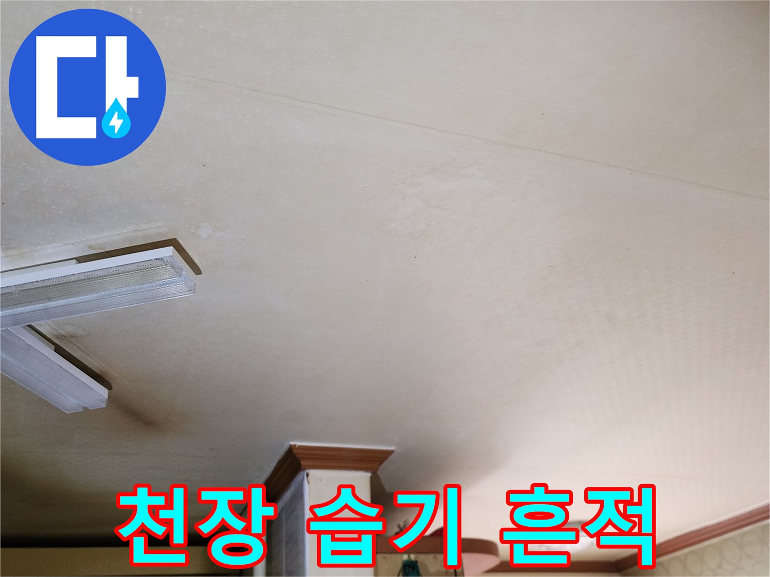 천장-마감재-부위에-발생한-누수-흔적