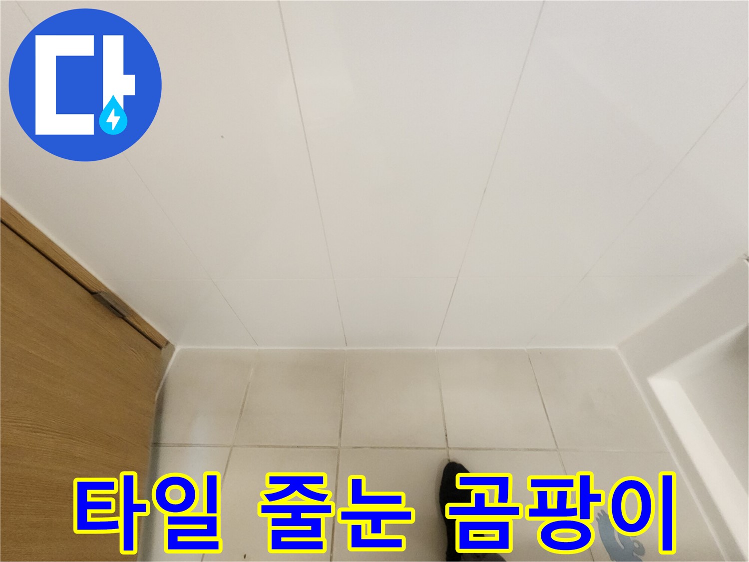 화장실 타일 줄눈 - 곰팡이 오염 및 누수 의심