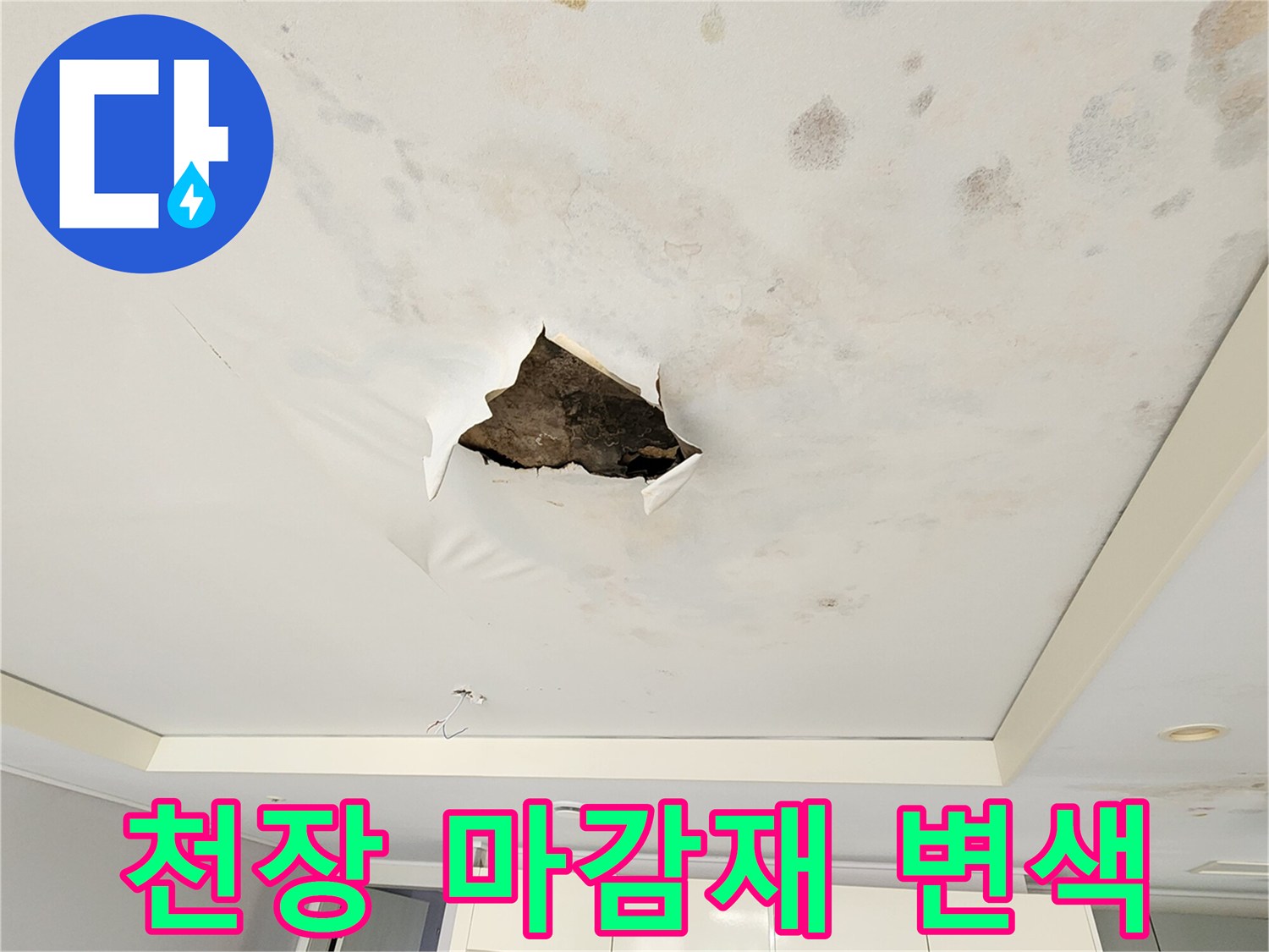 아파트 천장 오염-물얼룩 및 곰팡이 발생 부위