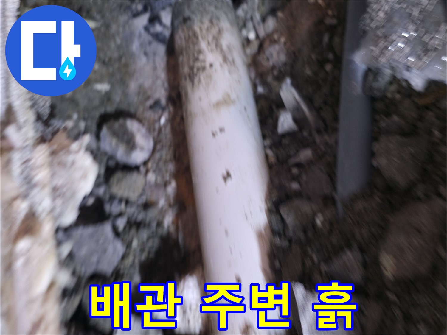 배관 주변 흙 제거 후 꼼꼼하게 점검