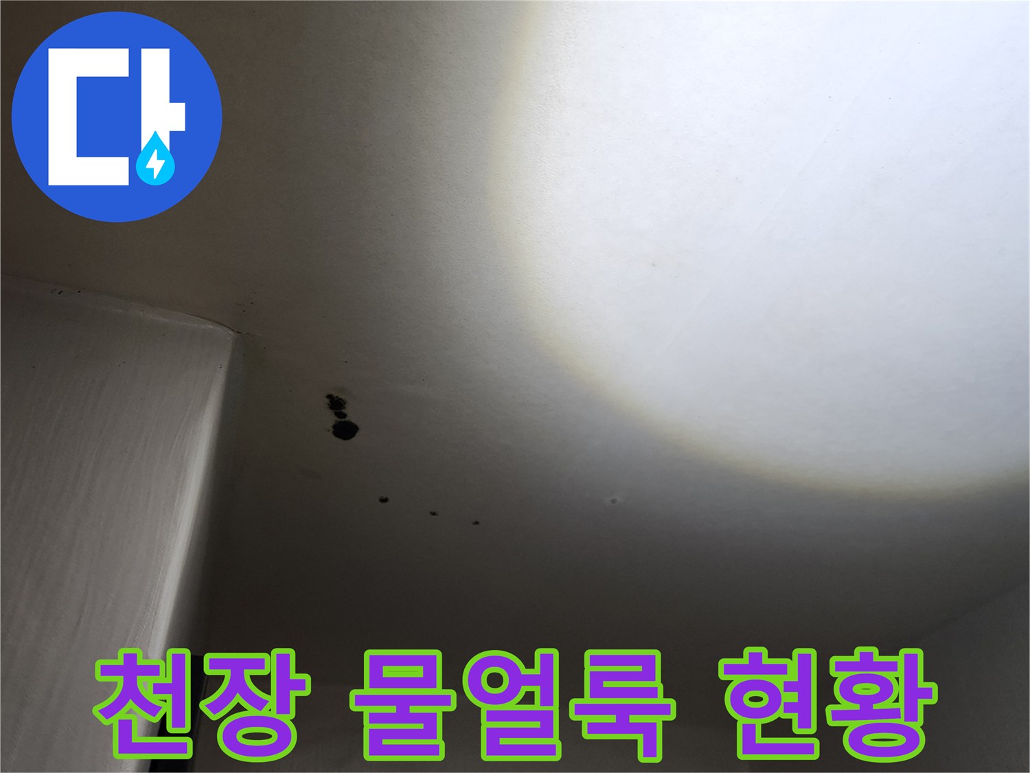 구읍리 주방 천장-물샘으로 인한 곰팡이와 얼룩 발생