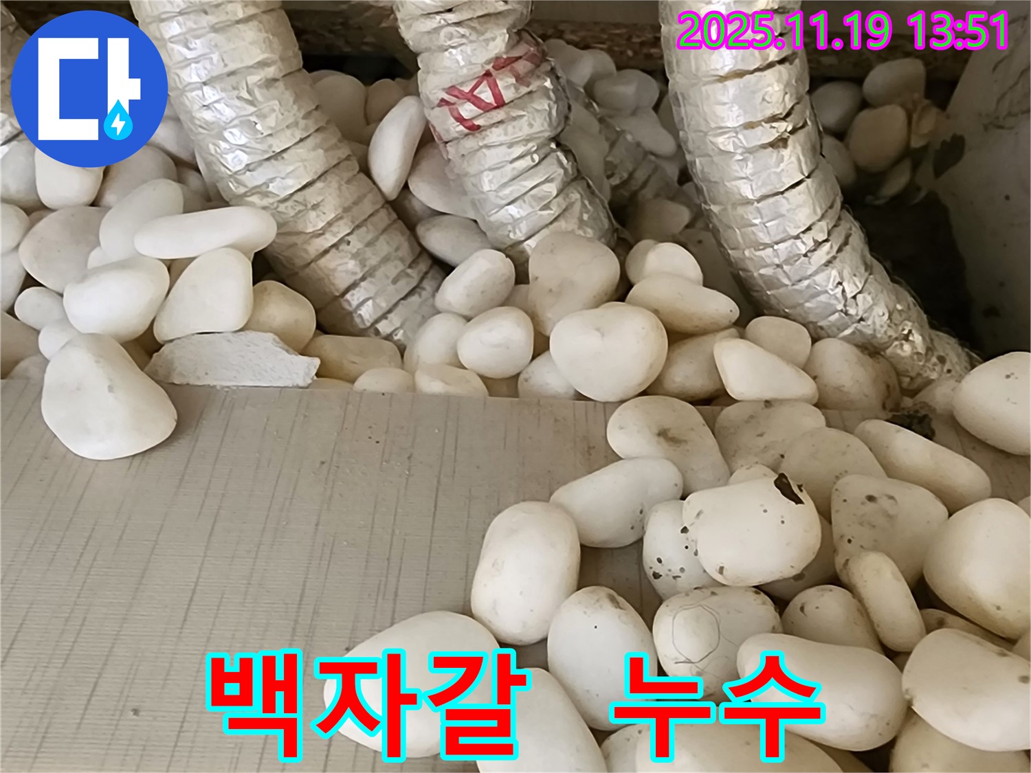 포천 내촌면 누수 - 백자갈 아래 숨겨진 배관 누수를 정확하게 탐지하고 안전하게 보수 완료! 이제 쾌적하고 뽀송한 공간에서 맘껏 쉬세요!