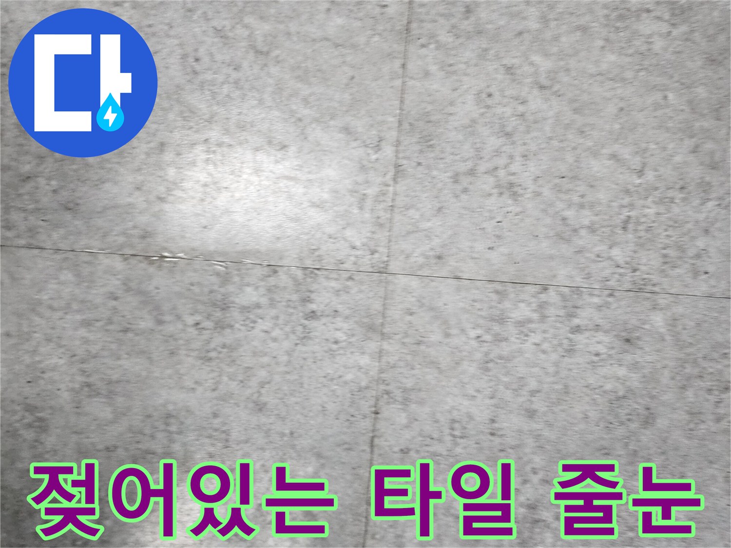 물기가 머금어진 타일 줄눈 부위