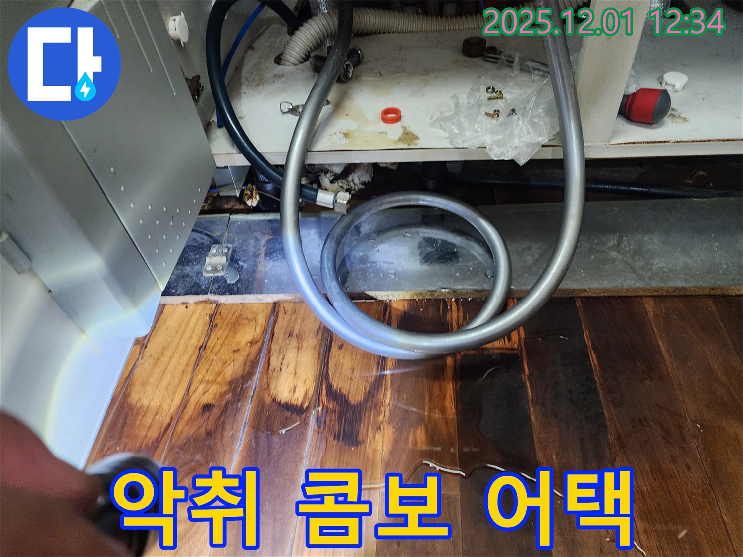 포천 이동면 누수 - 싱크대 호스 꼬임, 마루 곰팡이와 악취의 무자비한 콤보 어택
