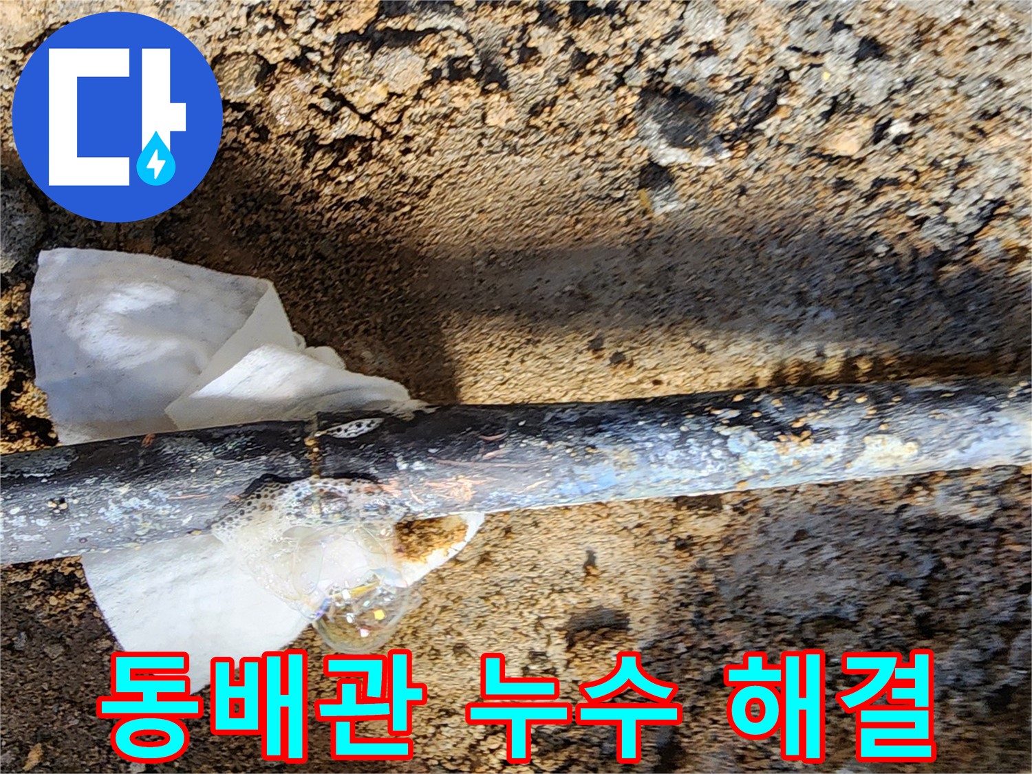 노원구 월계동 삼호아파트 - 동배관 누수 해결 후 깨끗하게 마무리된 모습