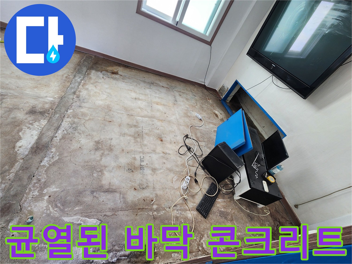 콘크리트 틈새로-습기가 올라온-바닥 노출 현장