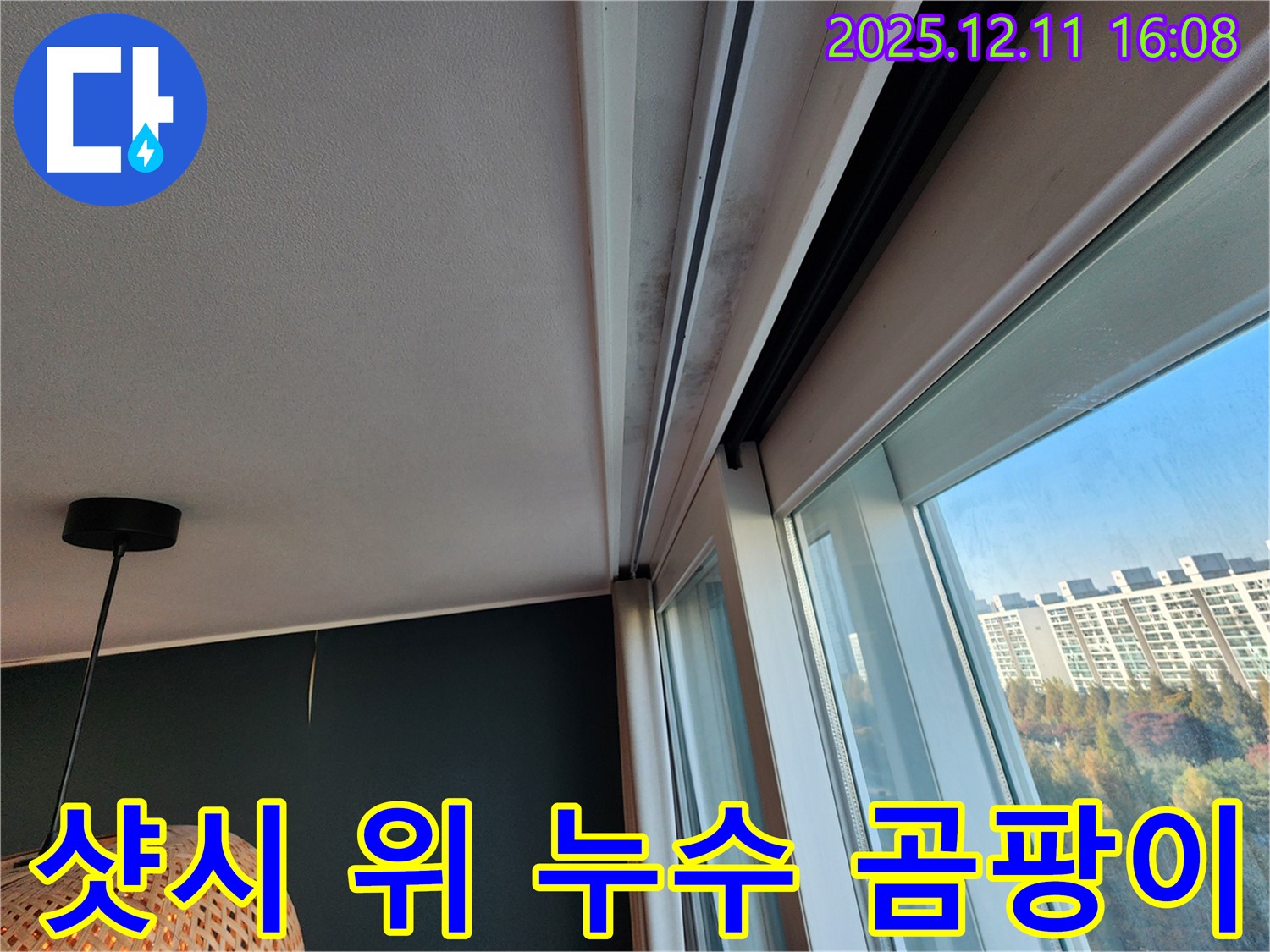 샷시 위 누수 - 곰팡이 문제 - 포천시 영중면 남궁리