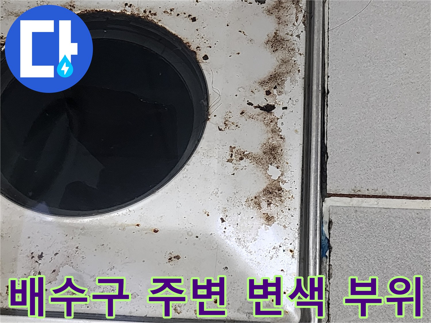 화장실-배수구-테두리-타일-틈새-오염상태