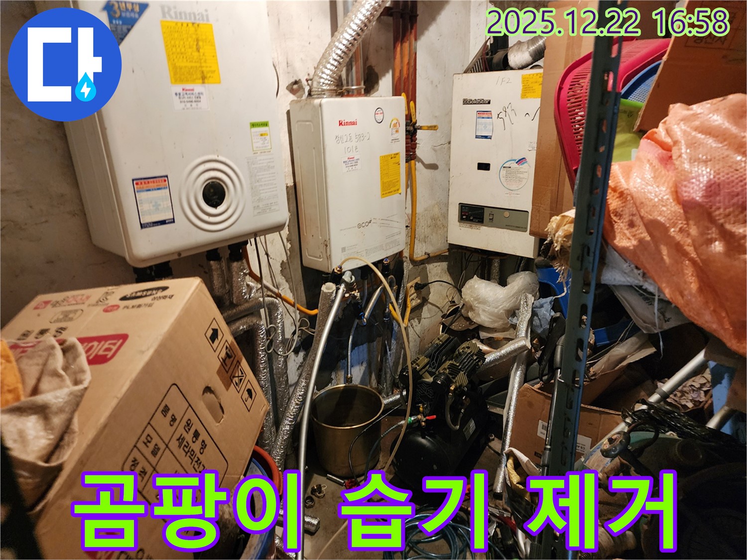 동두천 생연2동 - 곰팡이 핀 보일러실 습기 제거, 쾌적한 환경으로 변신