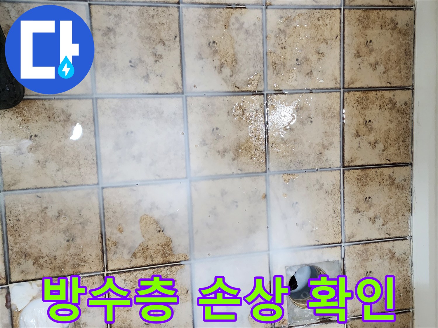 화장실-배수구-유가-부근의-심한-물고임-현황입니다