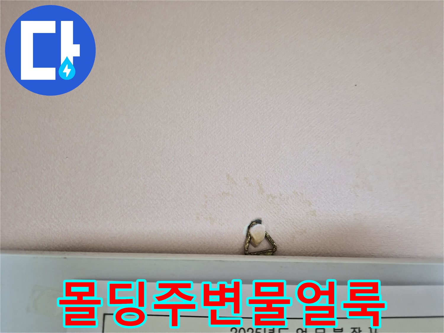 천장-몰딩-경계면에-발생한-심한-벽지-변색-및-오염