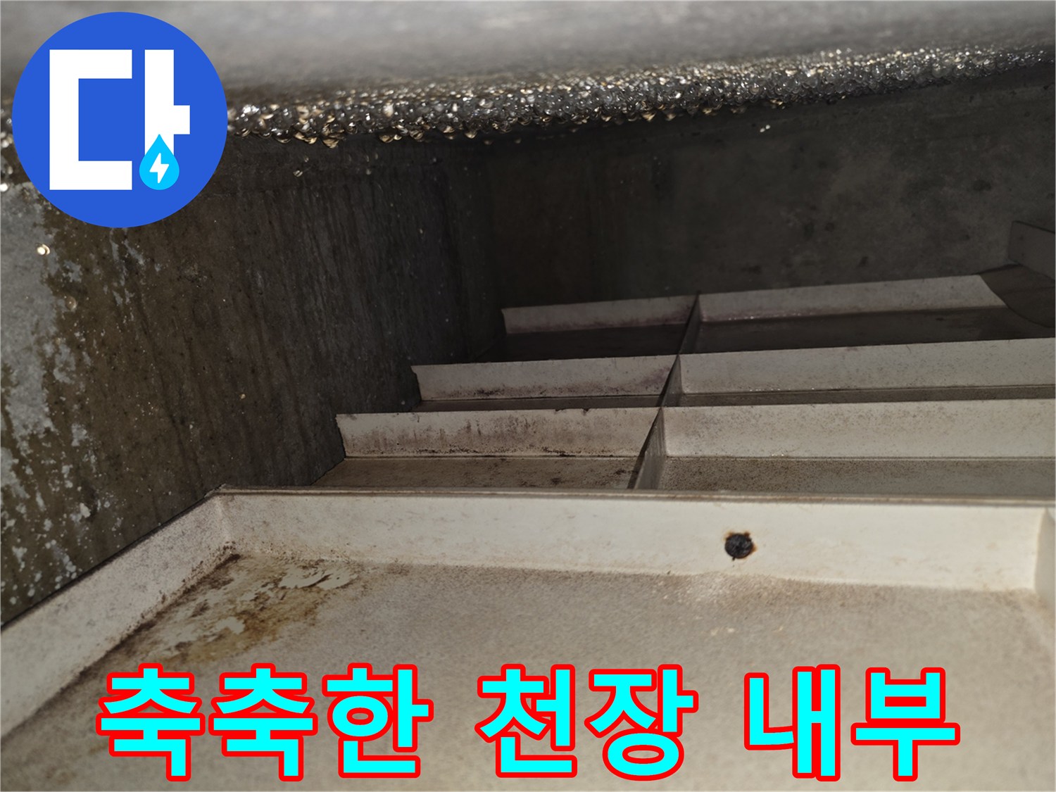 물기에-젖은-천장-슬래브-및-콘크리트-표면