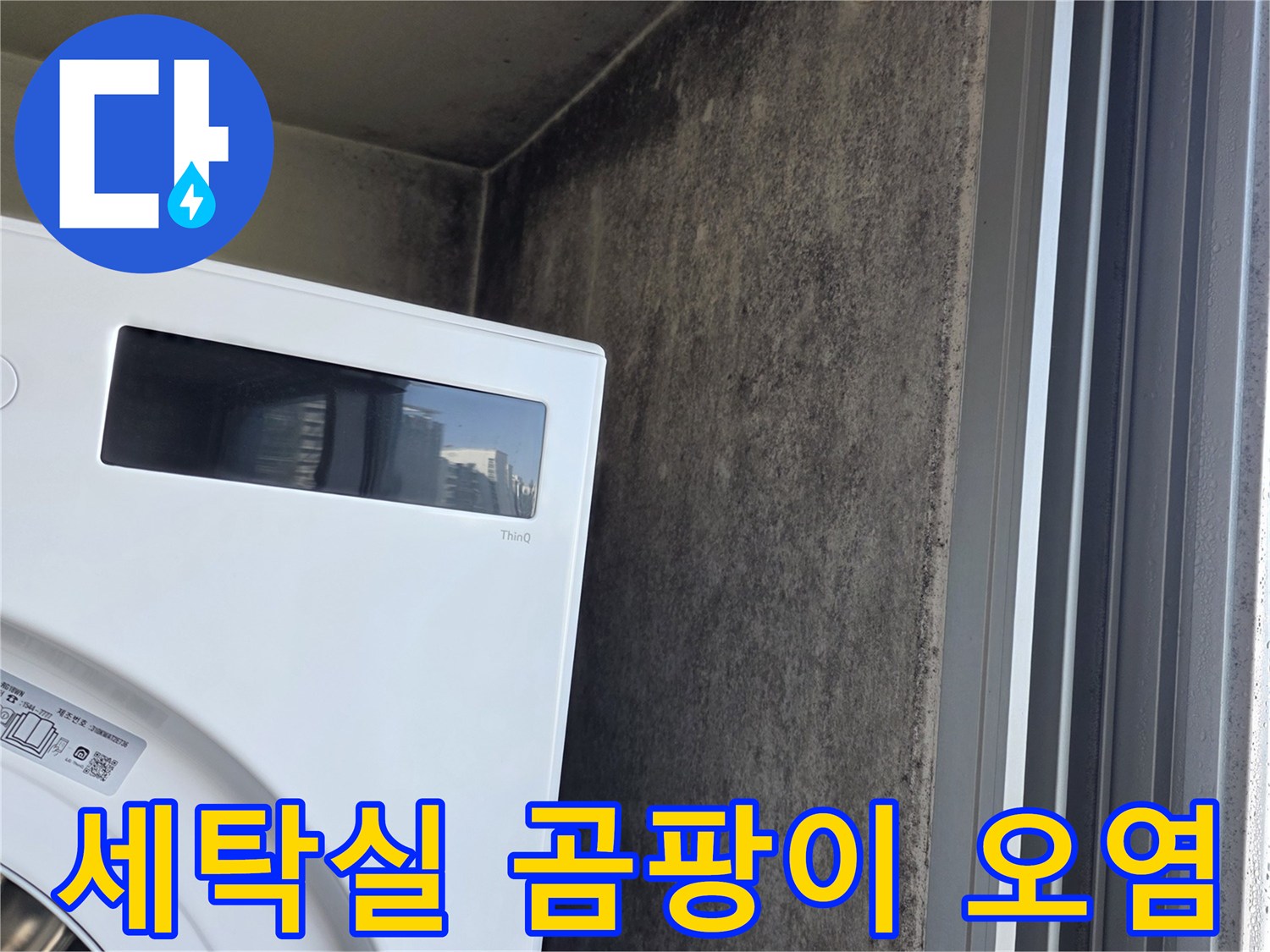 세탁실-벽면-곰팡이와-습기-흔적