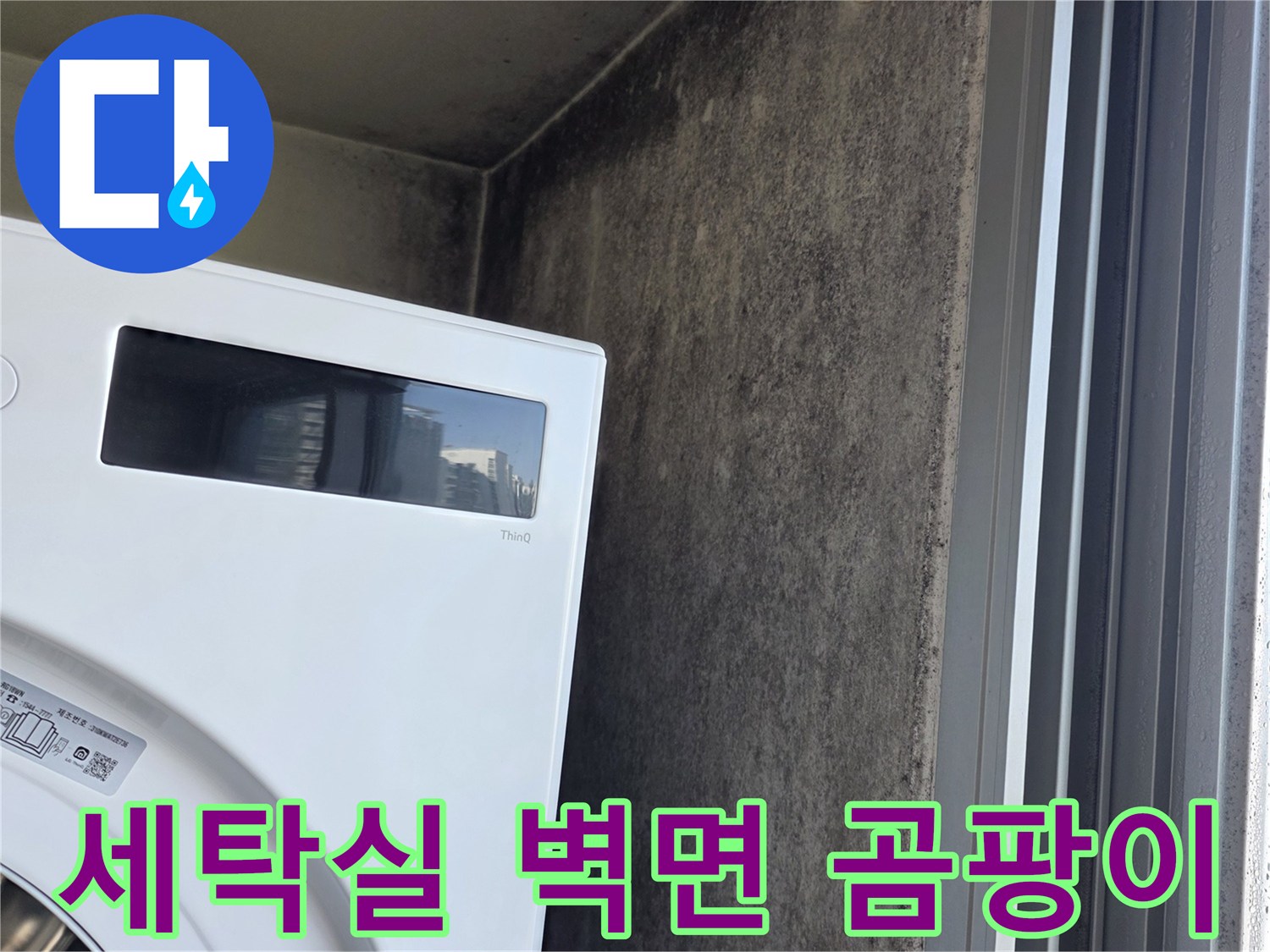 세탁실-벽면-곰팡이와-오염된-상태