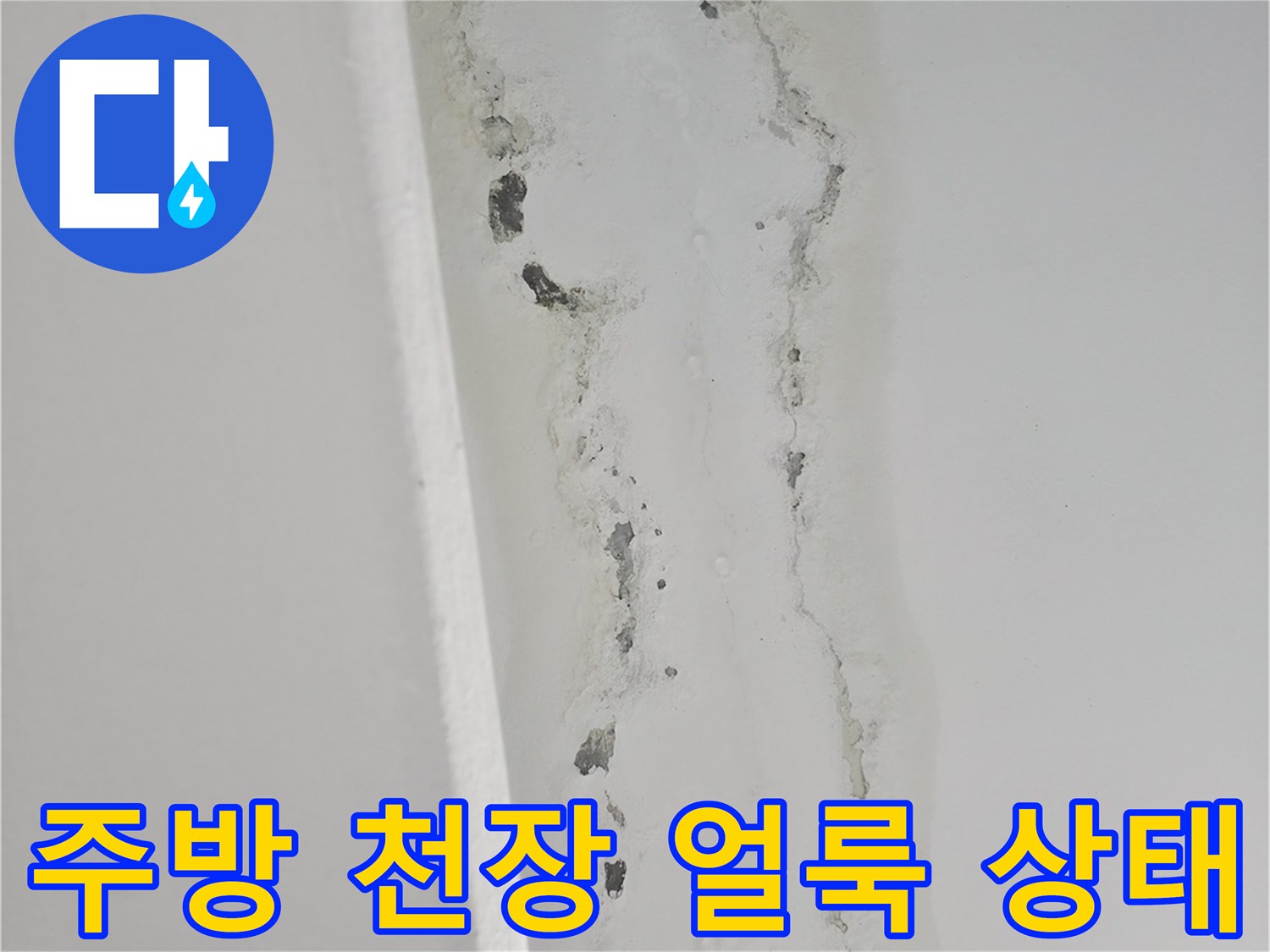 포천 소흘읍 주방 천장-누수로 인한 얼룩과 변색된 배관 부위