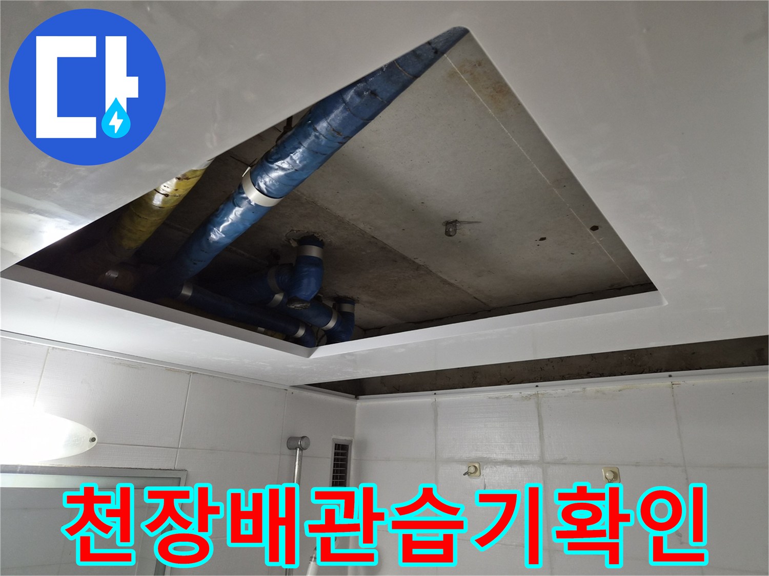 욕실-천장-내부-배관-연결-지점-조사