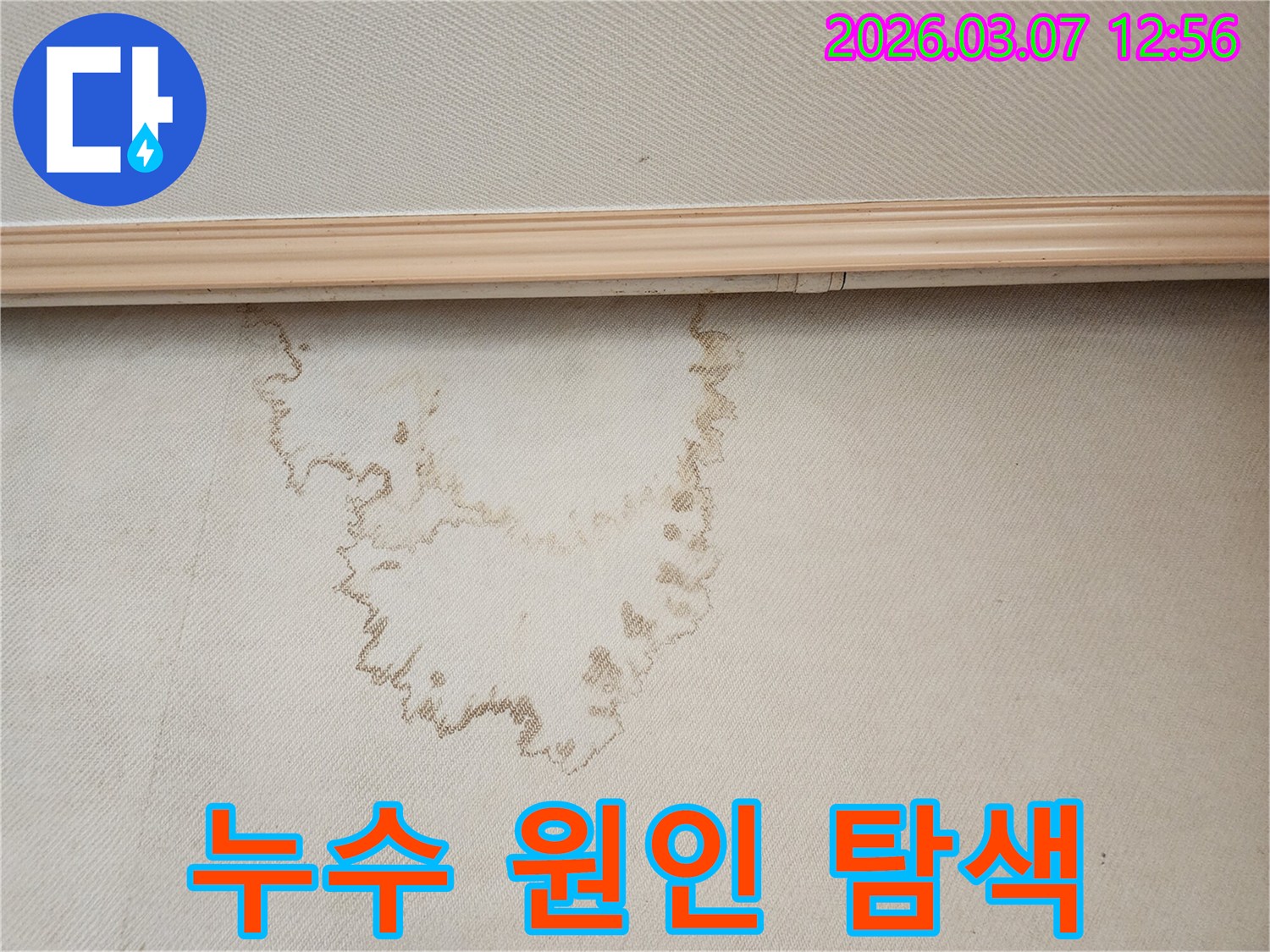 육안으로 보이는 천장 물 자국은-정밀 누수탐지의 시작점입니다
